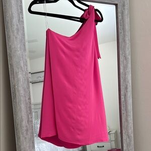 Elegant Pink One-Shoulder Dress